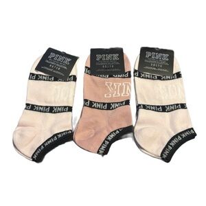 Set of three - PINK Victoria's Secret Casual Socks - Pink, Cream, Tan